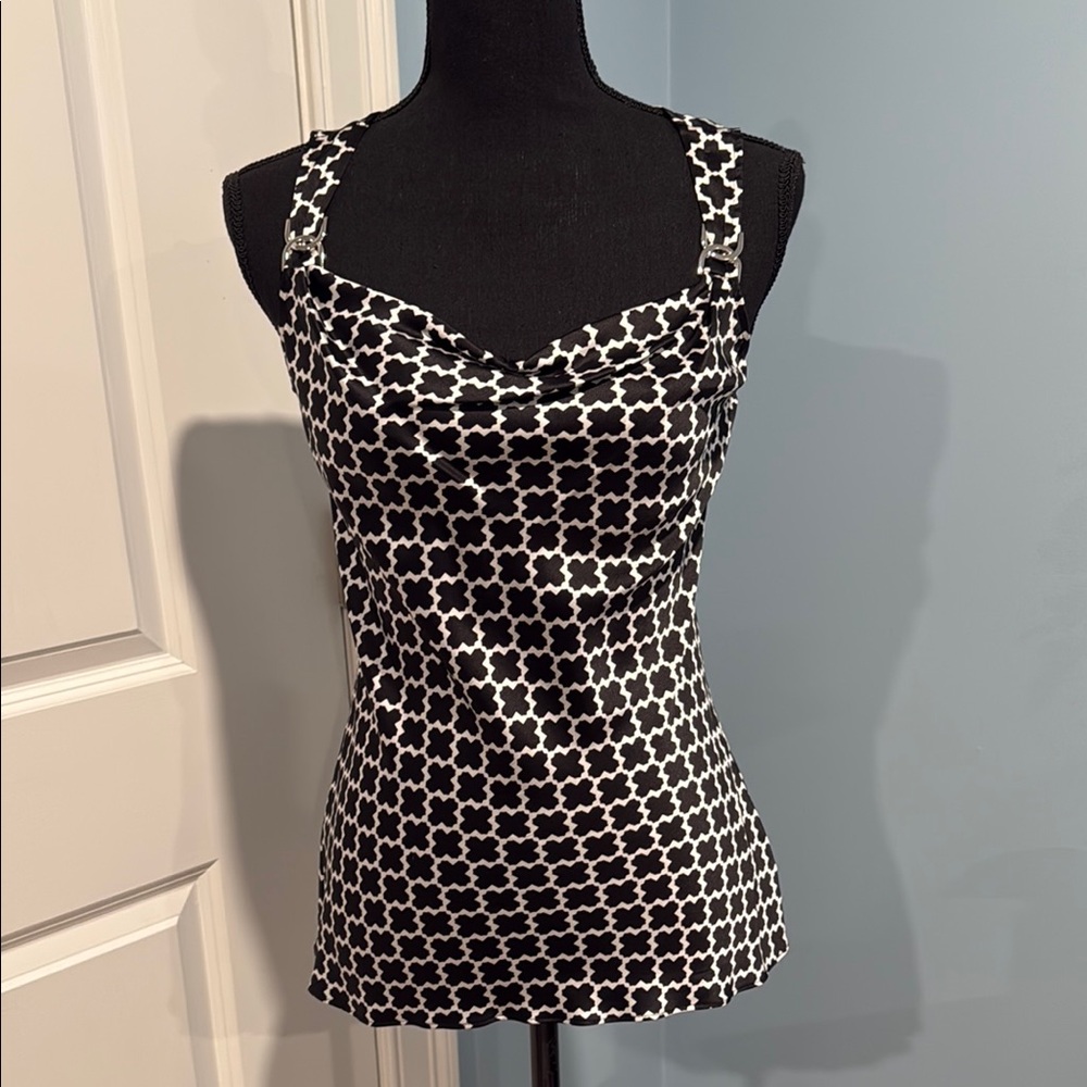 Whit House Black Market Geometric Print Top, Size XS